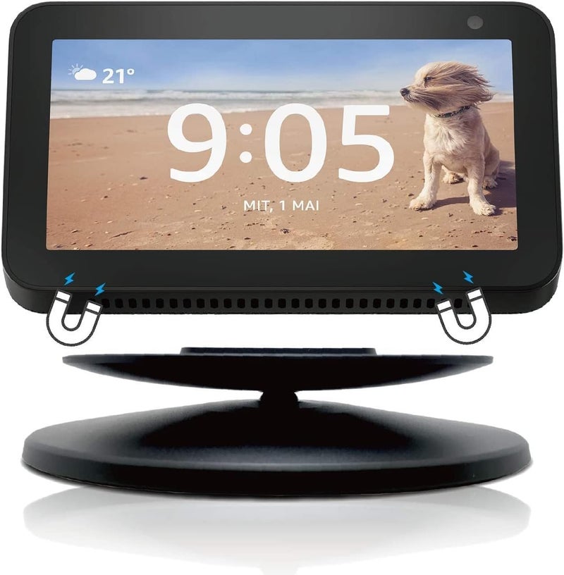 SINTRON Smart Display Stand for Show 5 & 8 (1st & 2nd Gen) Adjustable Magnetic Stand Mount for Show 8 & 5 with 360 Degree Rotation Tilt Function & Anti-Slip Base (Black), Compatible with iPhone Models - Image 3